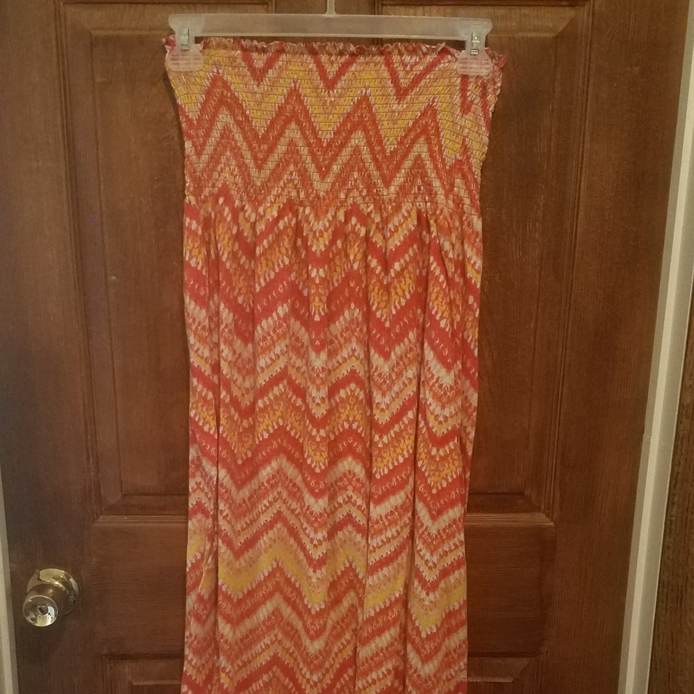Orange and Yellow Maxi Dress